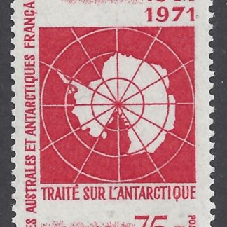 1971 French Antarctic - SG.71 10th Anniversary of Antarctic Treaty - 1 value U/M (MNH)