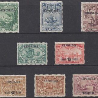 1911 Portugal - SG455-62 Madeira overprinted 'Republica' set 8 values mounted mint.