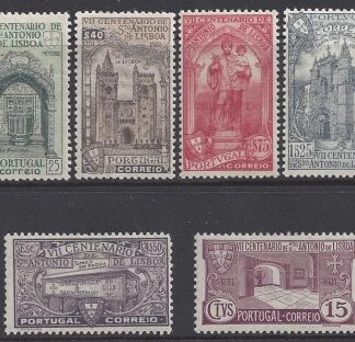1931 Portugal - SG.853-8 Death Anniversary St. Anthony set 6 values mounted mint.