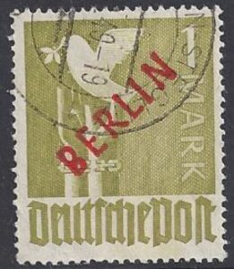 1949 Berlin SG.33 1M olive green overprinted overpinted in red.very fine used.
