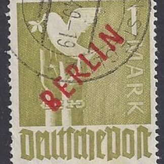 1949 Berlin SG.33  1M olive green overprinted overpinted in red.very fine used.