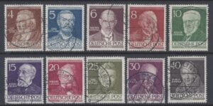 1952 Berlin - SG.B91-100 Famous Berliners (portraits) set10 values. very fine used.