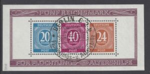 1946 Germany - Allied Occupation - American, British & Soviet Russian Zones - SG. MS925a mini sheet Perf. very fine used.