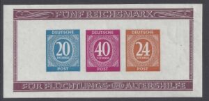 1946 Germany - Allied Occupation - American, British & Soviet Russian Zones - SG. MS925ab mini sheet Imperf.. U/M (MNH)