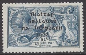 1922 Ireland KGV SG.21 10/- dull grey blue mounted mint.