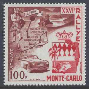1956 Monaco SG.577 26th Monte Carlo Rally U/M (MNH)