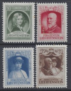 1929 Liechtenstein SG.92-5 Accession of Prince Francis I set 4 values U/M (MNH)