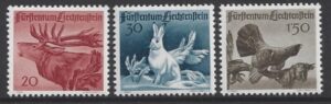 1946 Liechtenstein SG.252-4 Animals set of 3 values U/M (MNH)