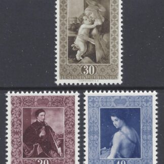 1952 Liechtenstein SG.305-7 Paintings set 3 values U/M (MNH)