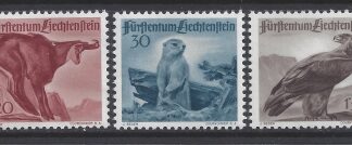 1947 Liechtenstein SG.255-7 Animals set 3 values U/M (MNH)