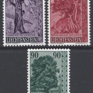 1959 Liechtenstein  SG.375-7  Trees & Bushes  set 3 values U/M (MNH)