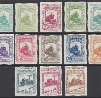 1930 Spain - SG.534-46  Eleventh International Railway Congress Madrid set 13 values mounted mint.