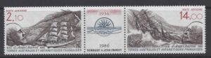 1986 French Antarctic - SG.214a (SG.214/5 + label) U/M (MNH)