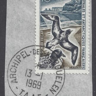 1969 French Antarctic - SG.28   10F Pintado Petrels very fine used.