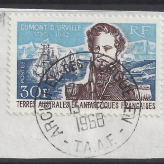 1968 French Antarctic - SG.44  Dumont D'Urville Commemoration. very fine used.
