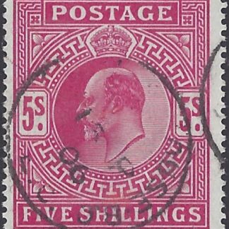 1912 Great Britain SG.318  5/- bright carmine fine used.