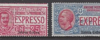 1893 Eritrea -  SG.E31 & E34  Express Letter stamps of Italy overprinted 'Colonia Eritrea' mounted mint.
