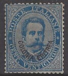 1893 Eritrea SG.6 King Umberto I - 25c blue of Italy overprinted 'Colonia Eritrea'. mounted mint.