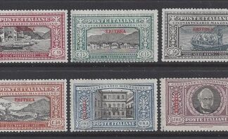 1924 Eritrea - SG74-9 - Manzoni Stamps of Italy overprinted 'Eritrea' set 6 values mounted mint.