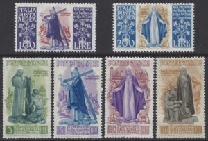 1948 Italy - SG.698-703 600th Birth Anniversary of St. Catherine of Siena - set of 6 values mounted mint.
