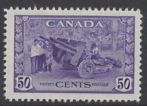 1942 Canada SG.387 50c violet. (Munitions Factory) u/m (MNH)