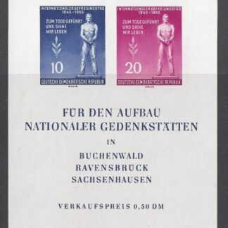 1955 GDR (East Germany) International Liberation Day. Mini Sheet imperf SG.MSE208a U/M (MNH)