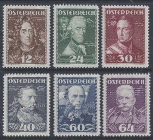 1935 Austria - SG.782-7 Welfare Fund Austrian Heroes set 6 values M/M