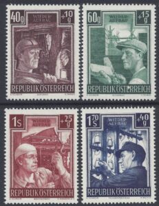 1951 Austria - SG.1225-8  Reconstruction Fund set 4 values U/M (MNH)