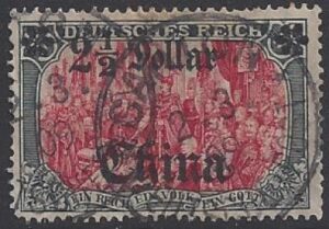 German Post Offices in China SG.55  2½ d on 5M lake & black  VFU