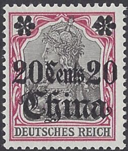 German Post Offices in China SG.40  20c on 40pf black & carmine MM