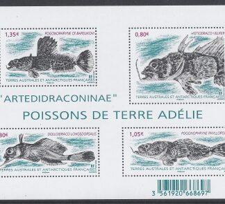 2016 French Antarctic MS.778  Fish - mini sheet U/M (MNH)