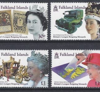 2015 Falkland Islands SG.1324-7 Great Britains Longest Reigning Monarch set of 4 values U/M (MNH)