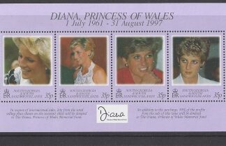 1998 South Georgia MS.278 Diana Princess of Wales Mini Sheet U/M (MNH)
