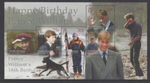 2000 South Georgia MS.319 18th Birthday of Prince William mini sheet U/M (MNH)