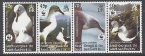 2003 South Georgia SG.357-60 Endangered Species Grey Headed Albatross Sideways Watermark set 4 values U/M (MNH)