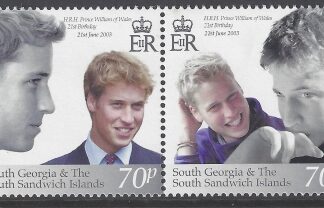 2003  South Georgia SG.362-3 21st Birthday of Prince William of Wales set 2 values U/M (MNH)