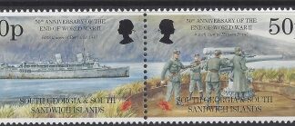 1995 South Georgia SG.255-6 50th Anniversary of End of 2nd World War set 2 values U/M (MNH)
