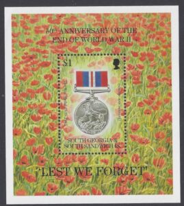 1995 South Georgia MS.257 50th Anniversary of End of 2nd World War U/M (MNH)