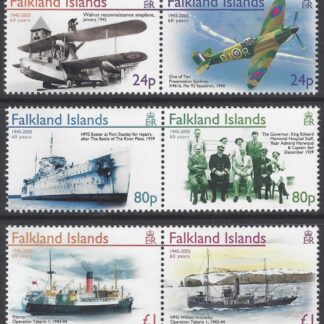 2005 Falkland Islands SG.1015-20  60th Anniversay of End of 2nd World War set 6 values U/M (MNH)