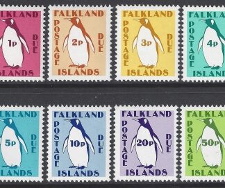 1991 Falkland Islands - SG. D1-8  Postage Dues (King Penguin) set 8 values U/M (MNH)