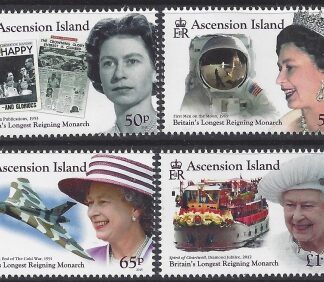 2015 Ascension Island SG.1229-32 Great Britains Longest Reigning Monarch set 4 values U/M (MNH)