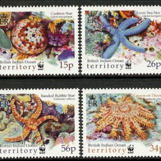 2001 British Indian Ocean Territory. SG.253-6 Endangered Species. Sea Stars set 4 values  u/m (MNH)