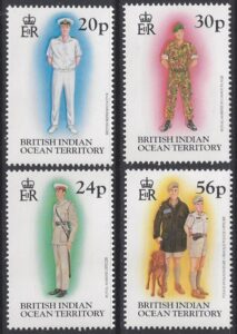 1996 British Indian Ocean Territory - SG.189-92 Uniforms set 4 values  u/m (MNH)