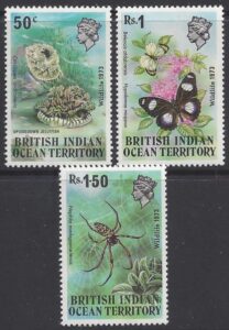 1973 British Indian Ocean Territory - SG.53-5 - Wildlife (1st Series) set 3 values u/m (MNH)