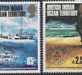 1974 British Indian Ocean Territory - SG.56-7 Fifth Anniversary of Nordvaer Travelling Post Office. set 2 values u/m (MNH)