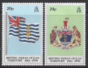 1990 British Indian Ocean Territory. SG.108-9  25th Anniversary of B.I.O.T. set 2 values  u/m (MNH)