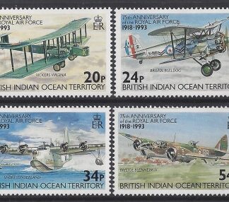 1993 British Indian Ocean Territory - SG.136-9  75th Anniversary of Royal Airforce.  set 4 values  u/m (MNH)