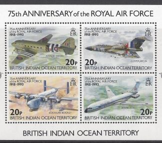 1993 British Indian Ocean Territory - MS.140  75th Anniversary of Royal Airforce.  mini sheet  u/m (MNH)