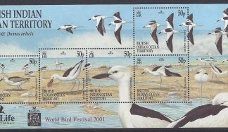 2001 British Indian Ocean Territory -  MS.260  Birdlife World Bird Festival - Crab Plovers. mini sheet.  u/m (MNH)
