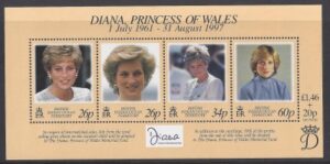 1998 British Indian Ocean Territory.  MS.214  Diana Princess of Wales Commemoration. mini sheet u/m (MNH)